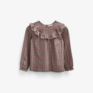 Printed Double Gauze Two-way Blouse - Tween - Rose / Green | 100732 Maggie