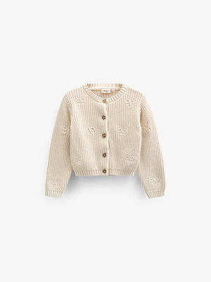 Cotton Knit Cardigan with Bows - Tween - Nature | 100791 Freya