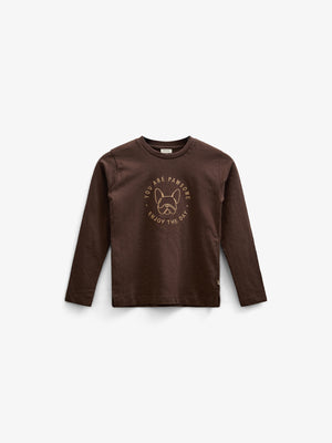 Long Sleeve Slub Jersey T-Shirt - Tween - Chocolate | 100833 Kevin