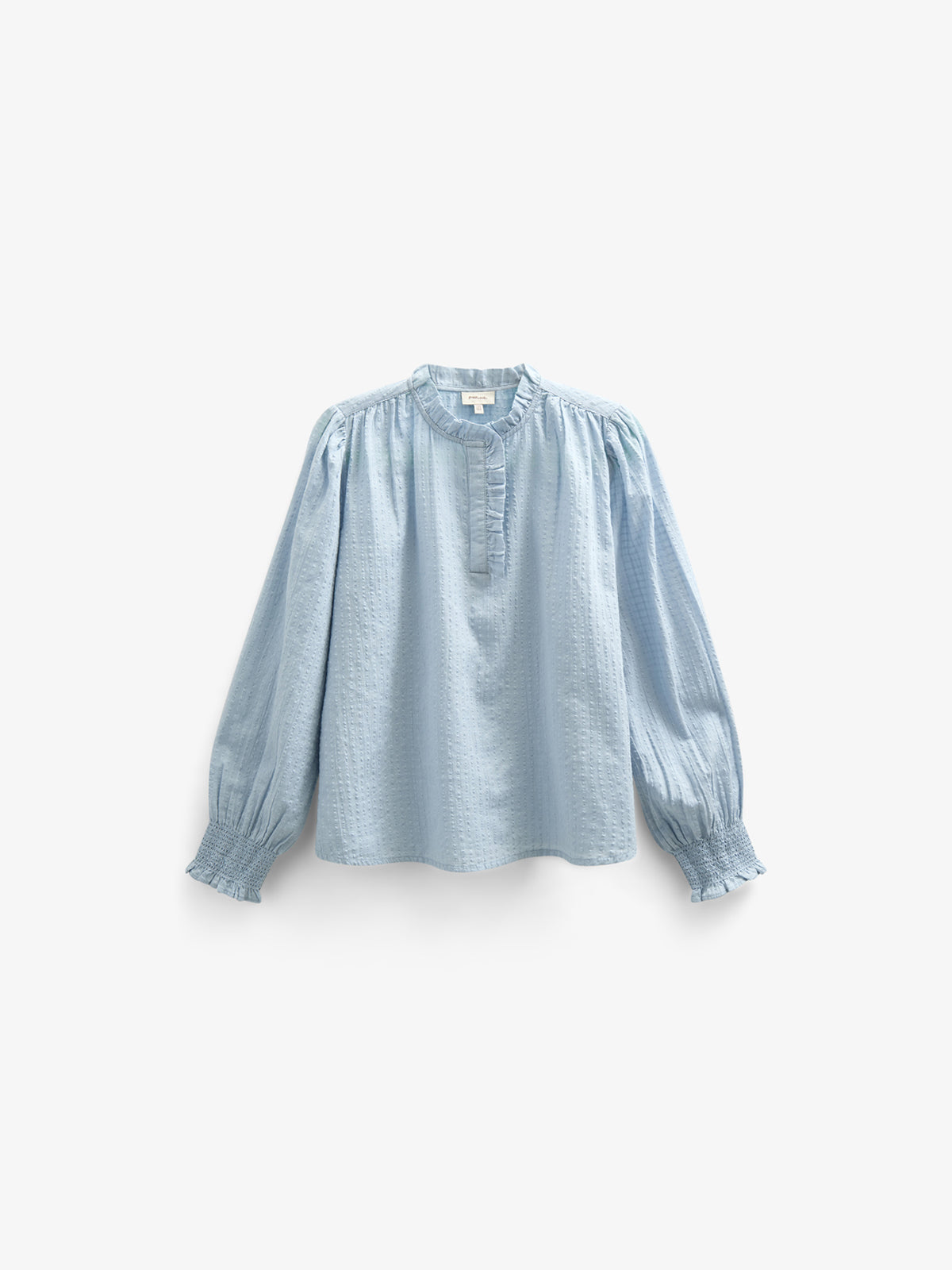Cotton Blouse with Placket - Tween - Light Blue | 100882 Claire