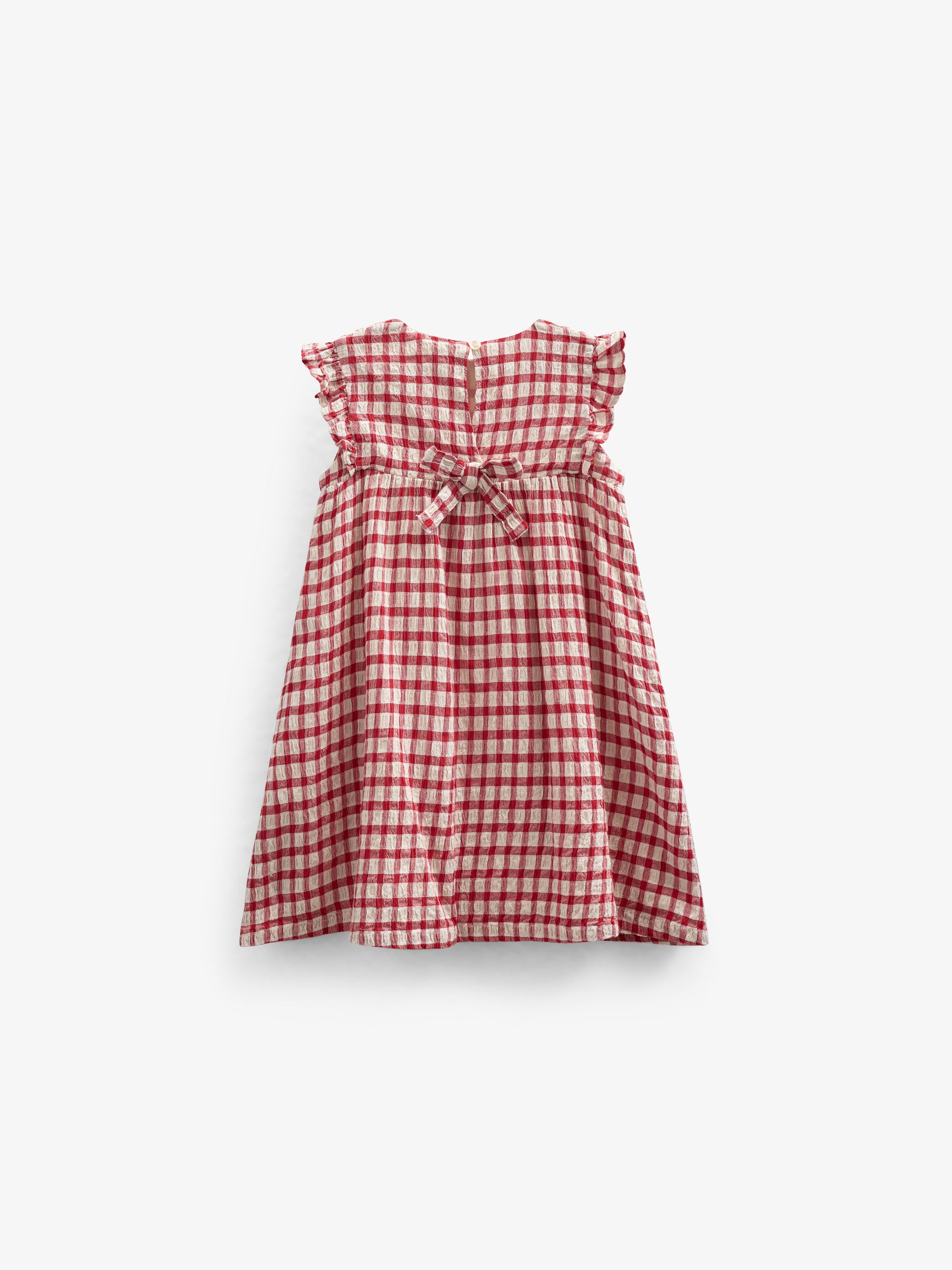 Checked Cotton Dress - Kids - Cherry Red | 100904 Bonnie