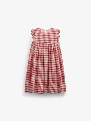 Checked Cotton Dress - Tween - Cherry Red | 100905 Bonnie
