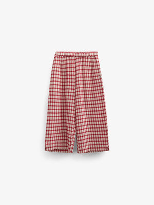 Checked Cotton Trousers - Tween - Cherry Red | 100907 Bonnie