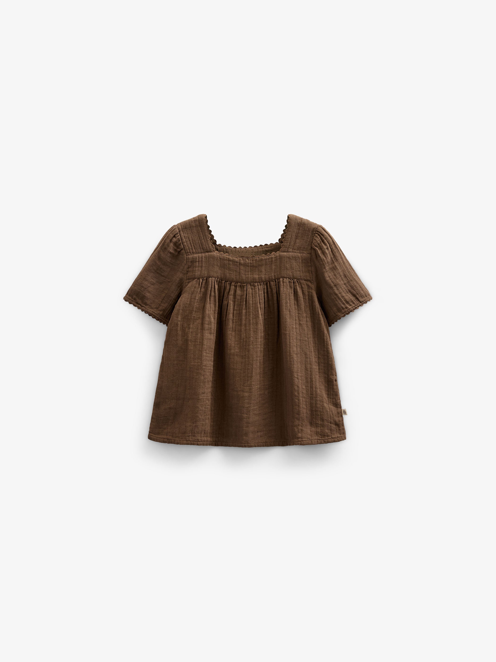 Gauze Short Sleeve Blouse - Tween - Dark Brown | 100917 Jasmine