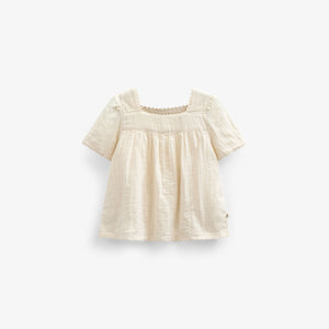 Gauze Short Sleeve Blouse - Kids - Off White | 100918 Jasmine
