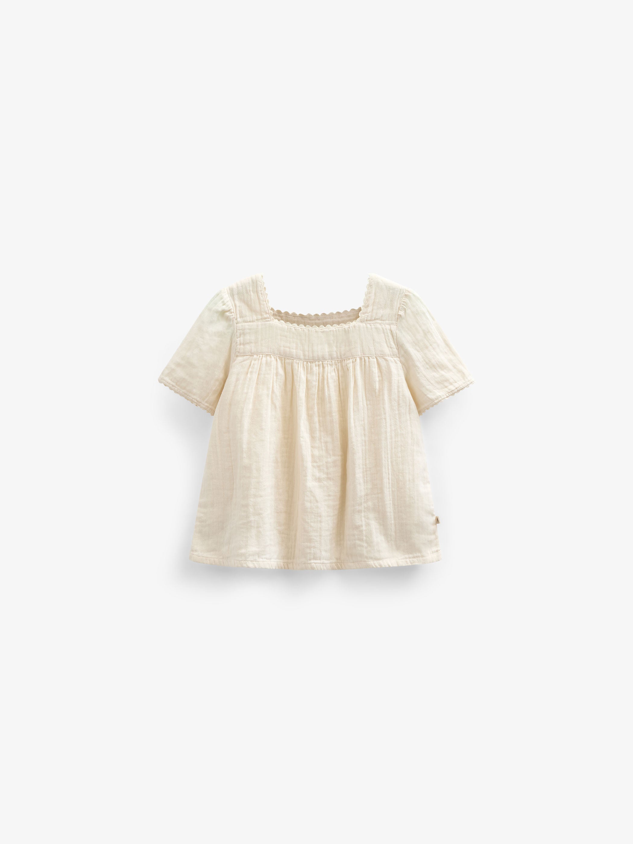 Gauze Short Sleeve Blouse - Kids - Off White | 100918 Jasmine