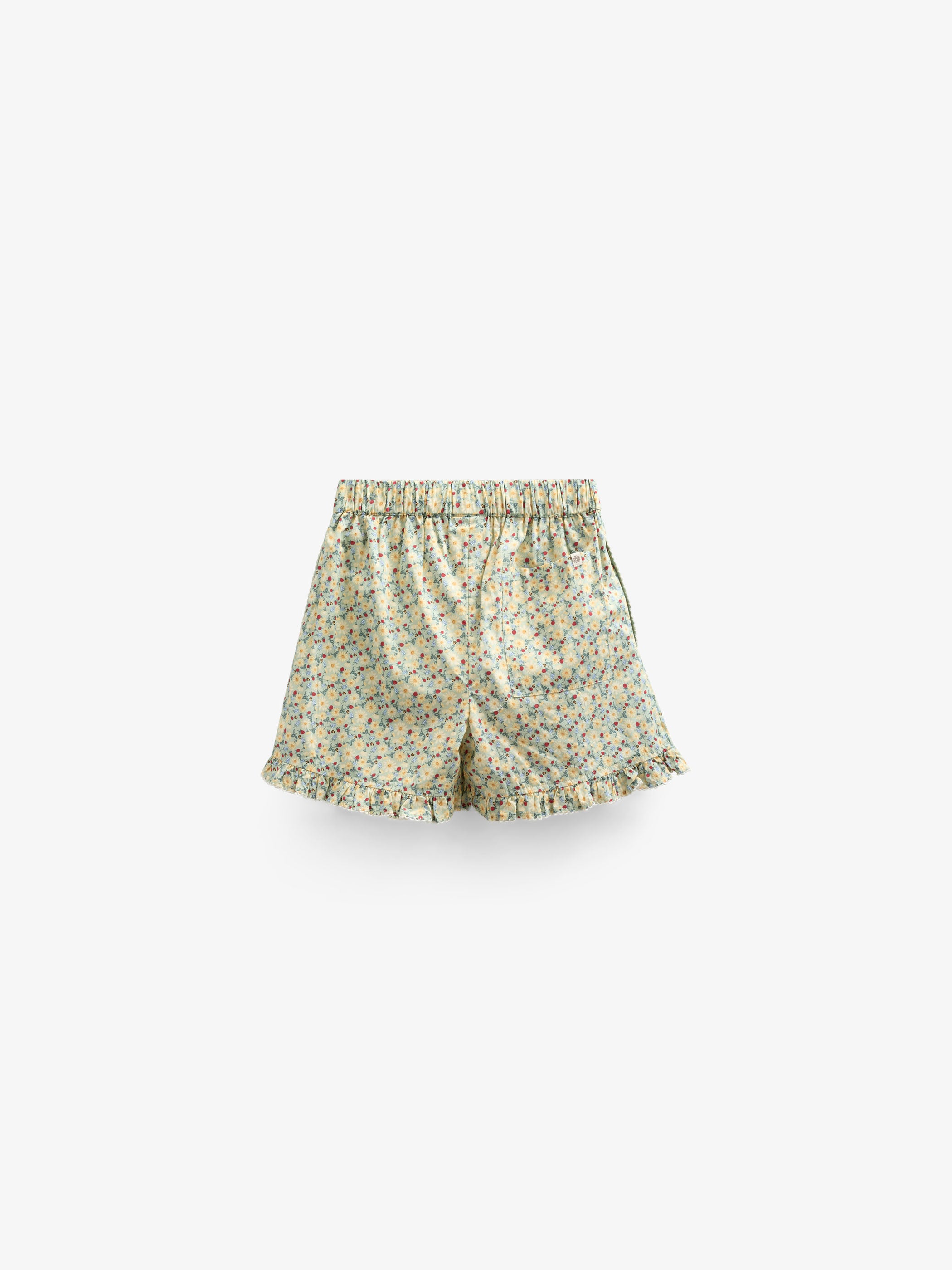 Flower Printed Poplin Shorts - Tween - Green | 100959 Poppy