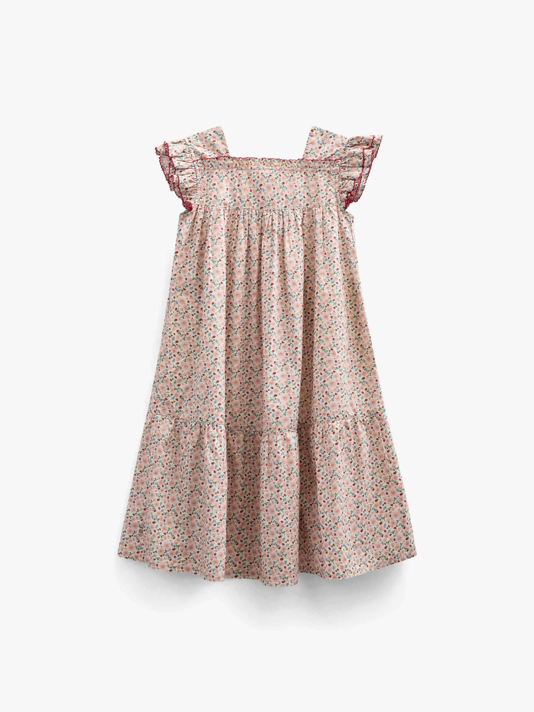 Flower Printed Poplin Dress - Kids - Rose | 100960 Poppy
