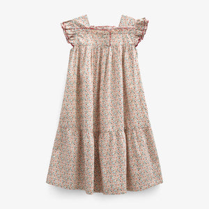 Flower Printed Poplin Dress - Tween - Rose | 100961 Poppy