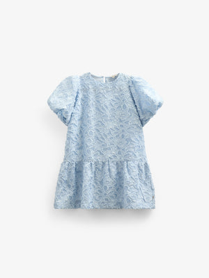 Cotton-blend Jacquard Dress - Kids - Light Blue | 100994 Giselle