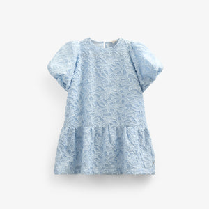 Cotton-blend Jacquard Dress - Tween - Light Blue | 100995 Giselle