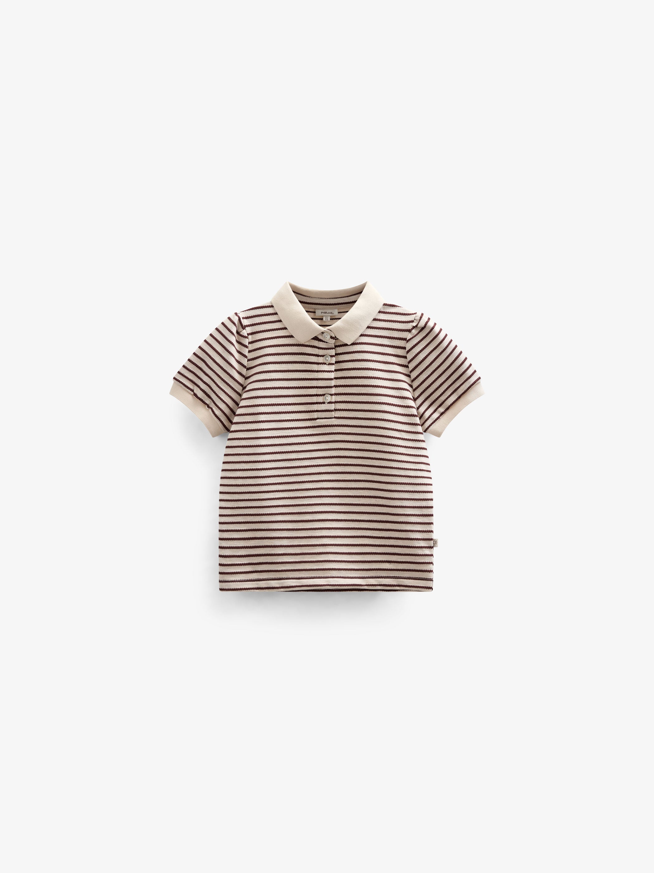 Striped Jersey Polo - Kids - Brown | 101004 Emmie