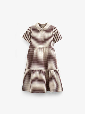 Striped Jersey Dress - Kids - Brown | 101010 Emmie