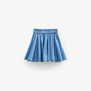 Cotton Skirt with Ric Rac Frill - Tween - Dusty Blue | 101070 Alma