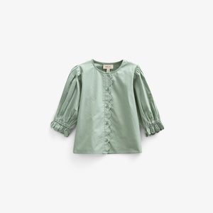 Poplin Blouse with Scallop Edge - Tween - Dusty Green | 101078 Joy