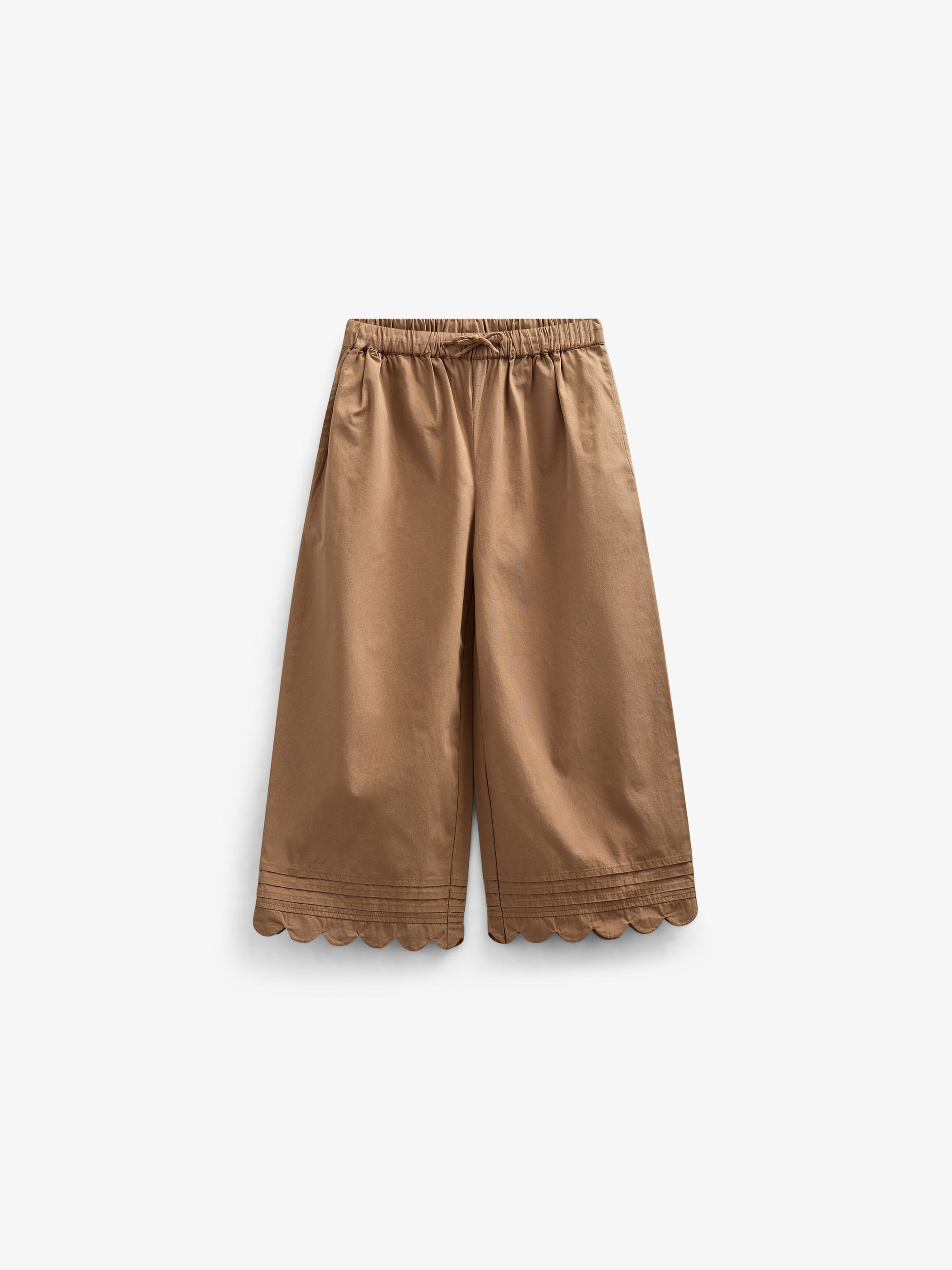 Poplin Trouser with Scallop Edge - Kids - Coconut | 101048 Joy