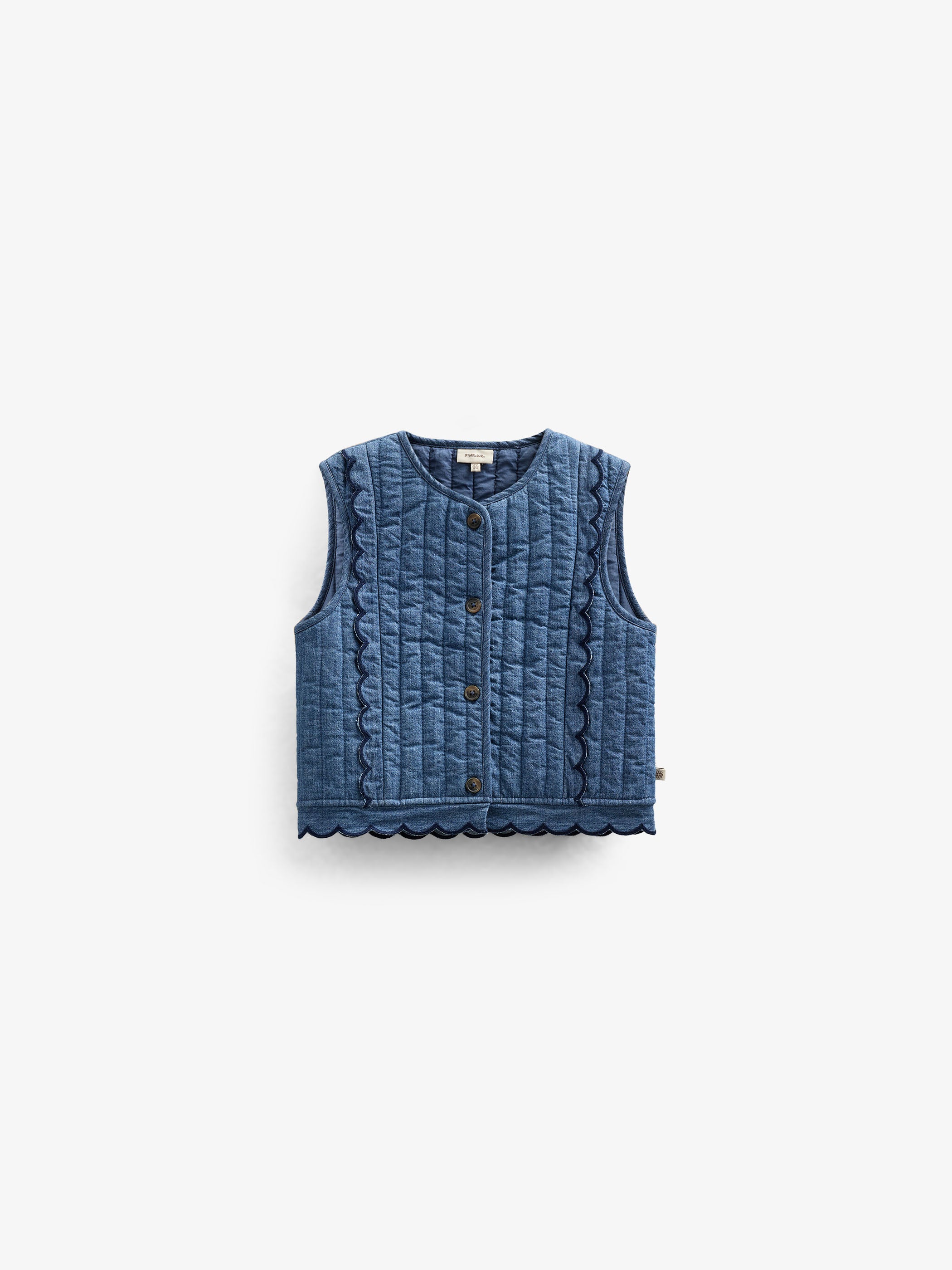 Quillted Denim Vest - Tween - Blue Denim | 101083 Isabella