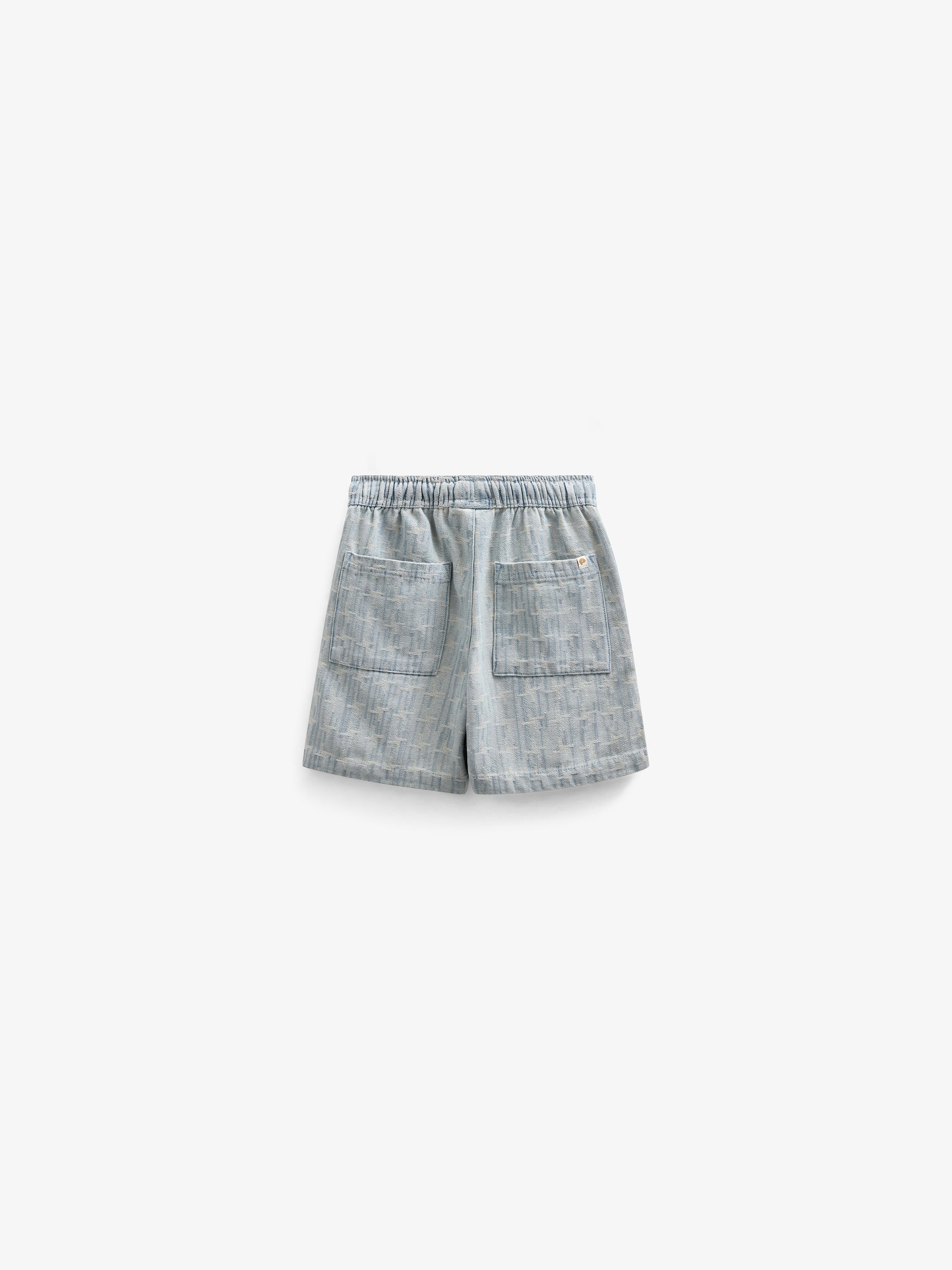 Baggy Jacquard Denim Shorts - Tween - Blue Denim | 101092 Kyle