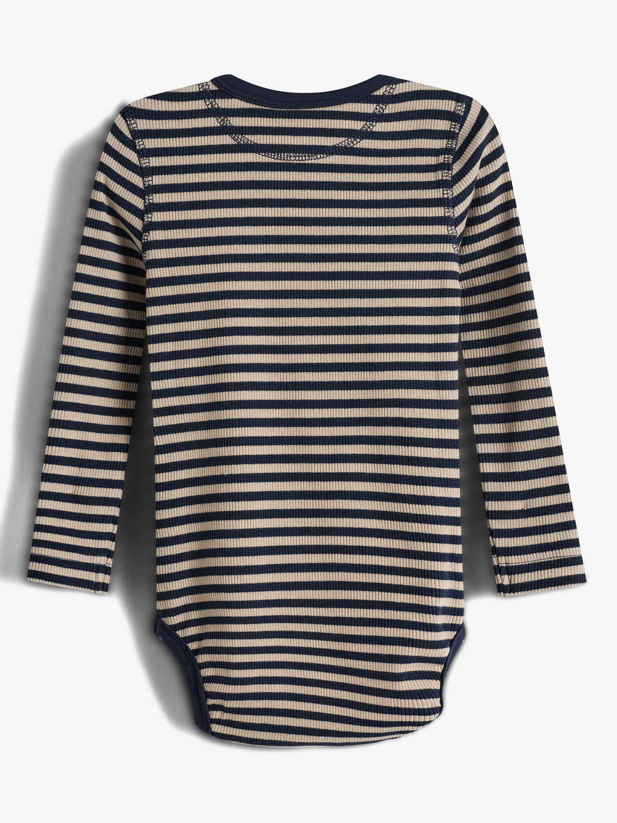 Striped Basic Rib Bodysuit - Little - Navy/Beige