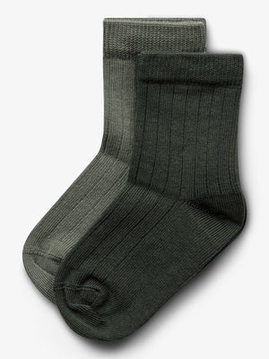 Socks 2-pack - Little - Green/Dark Green