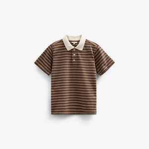 Striped Jersey Poloshirt - Kids - Dark Brown | 101173 Otto