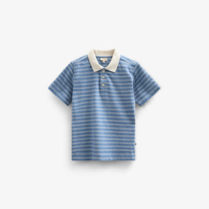 Striped Jersey Poloshirt - Tween - Dusty Blue | 101176 Otto