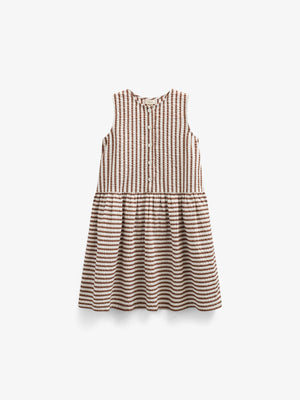 Striped Seersucker Dress - Tween - Brown | 101196 Nadia