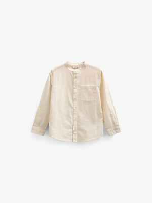 Linen Mix Mandarin Collar Shirt - Tween - Offwhite | 101202 Lucca