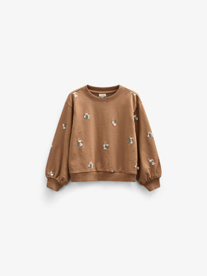 Embroidered Crewneck Sweatshirt - Kids - Coconut | 101213 Kimber