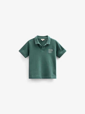 Textured Jersey Polo T-shirt - Kids - Tropical Green | 101215 Sonny