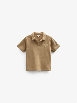 Textured Jersey Polo T-shirt - Kids - Khaki | 101217 Sonny