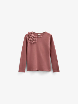 T-shirt with Flower Application - Tween - Old Rose | 101234 Sarah