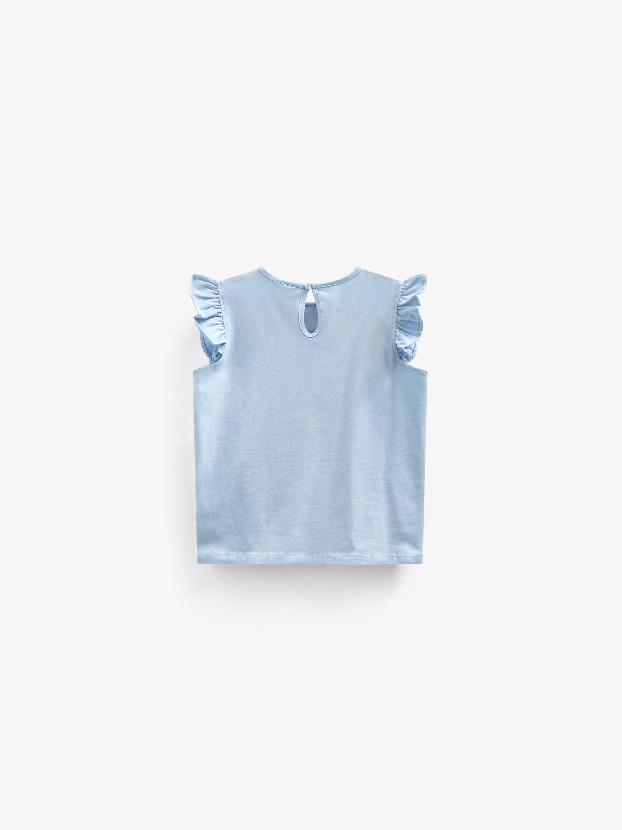 Frill Jersey Top - Kids - Powder Blue | 101267 Selma