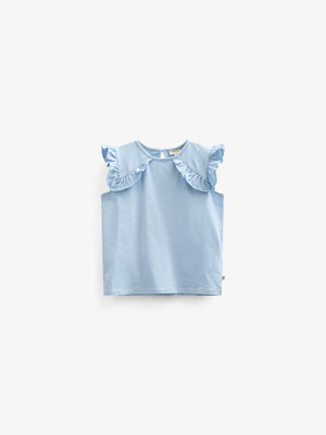 Frill Jersey Top - Tween - Powder Blue | 101268 Selma