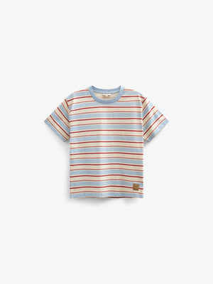 Retro Striped T-shirt - Kids - Powder Blue | 101275 Steven