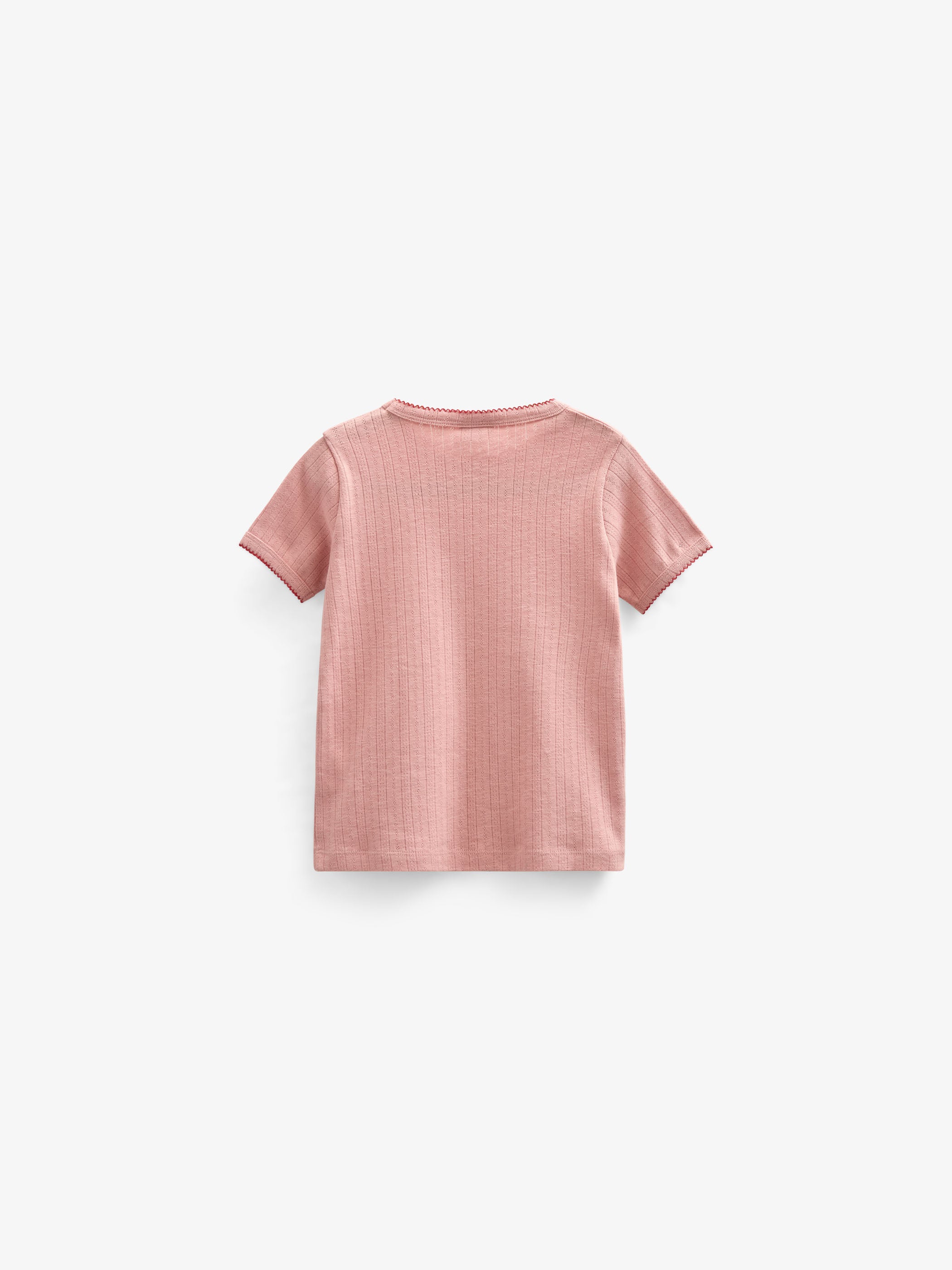 Pointelle t-shirt with contrast picot - Tween - Rose Tan | 101288 Drew