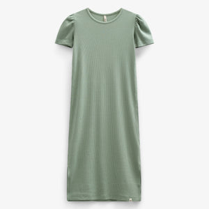 Modal Rib Long T-shirt Dress - Tween - Dusty Green | 101295 Lottie