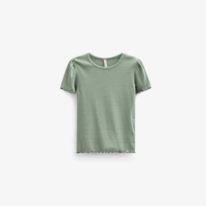 Modal Rib T-shirt - Kids - Dusty Green | 101302 Lottie