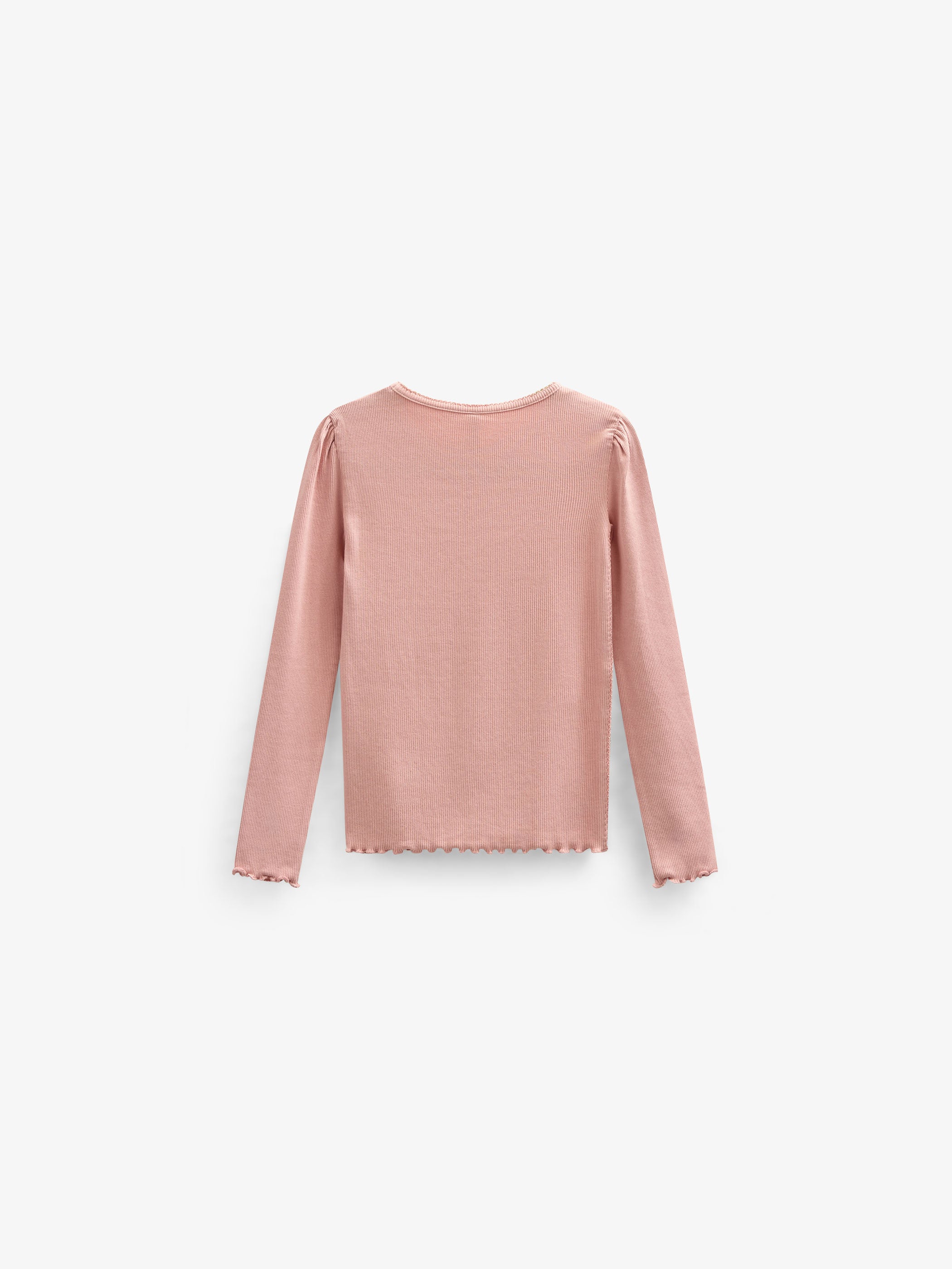Modal Rib Long Sleeved T-shirt - Kids - Rose Tan | 101306 Lottie