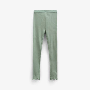 Modal Rib Leggings - Kids - Dusty Green | 101326 Lottie