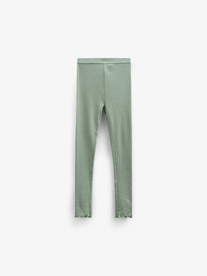 Modal Rib Leggings - Kids - Dusty Green | 101326 Lottie