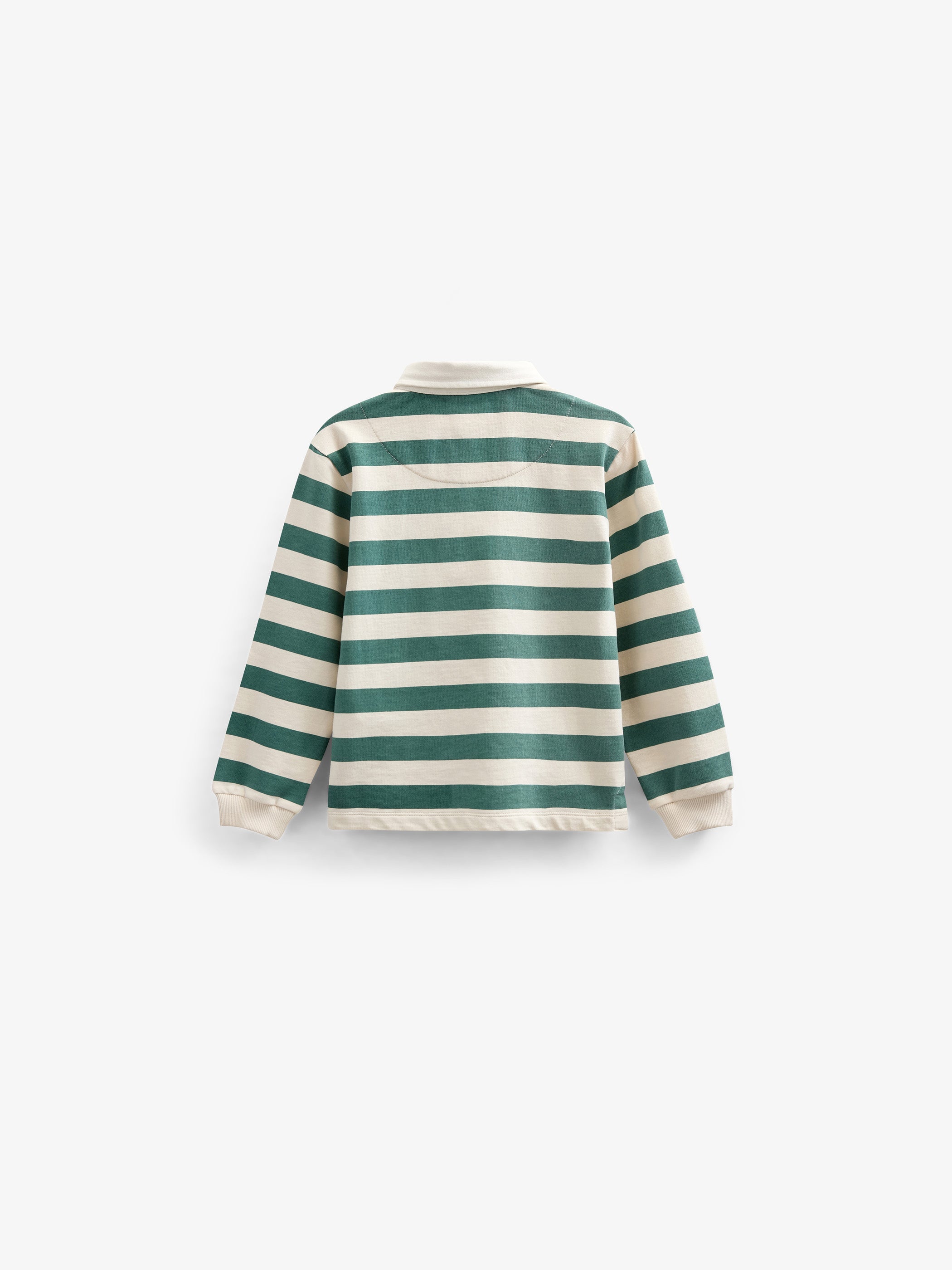 Striped Polo Sweatshirt - Kids - Tropical Green/Offwhite | 101340 Marco