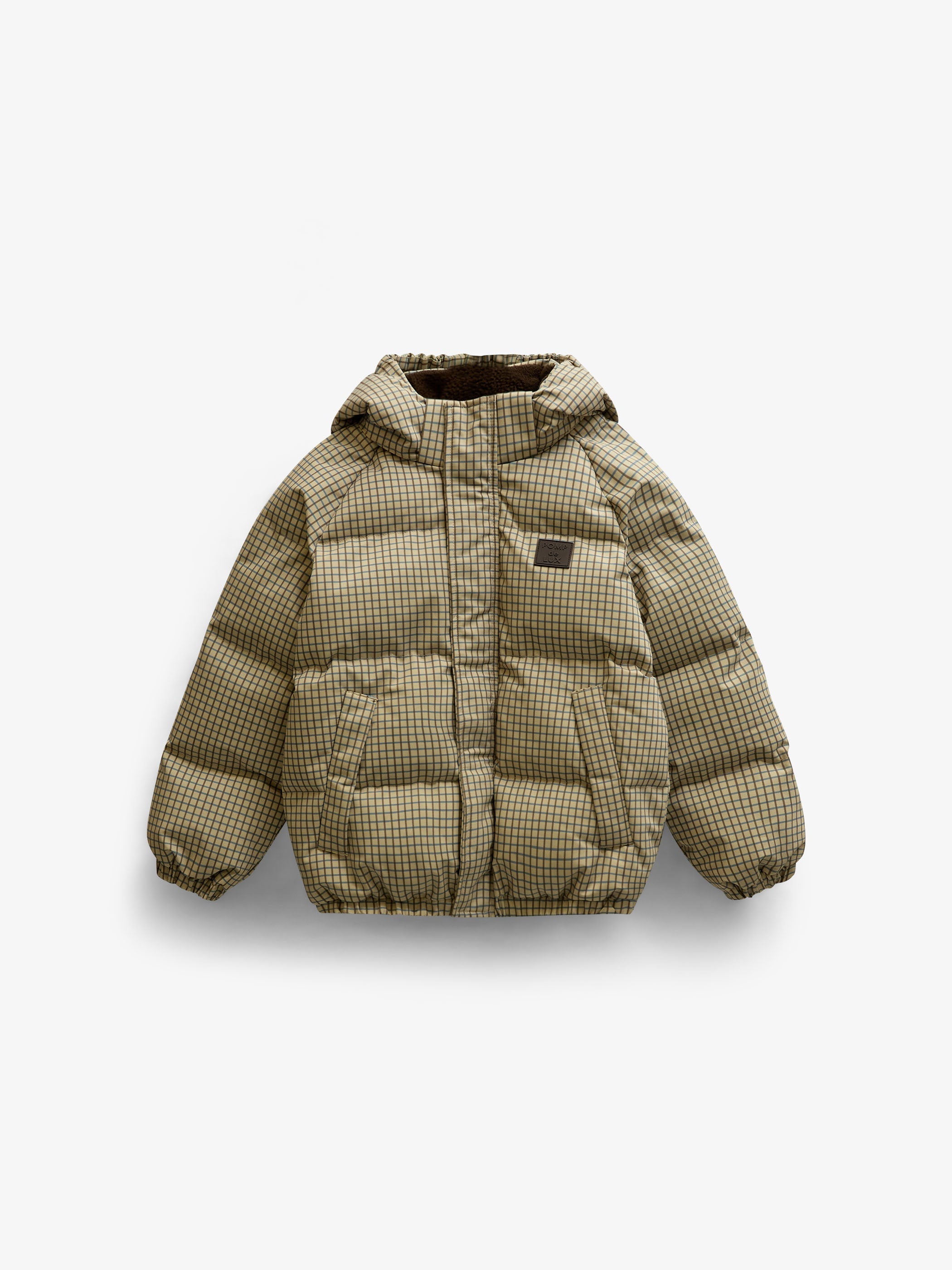 Checked Puffer Jacket - Tween - Brown | 101423 Riley
