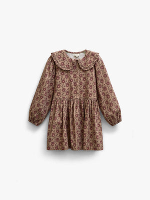 Floral Cotton Dress with Collar - Tween - Rose/Bordeaux | 101426 Nova