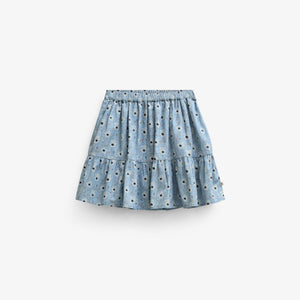 Floral Cotton Skirt - Tween - Blue/Brown | 101432 Nova