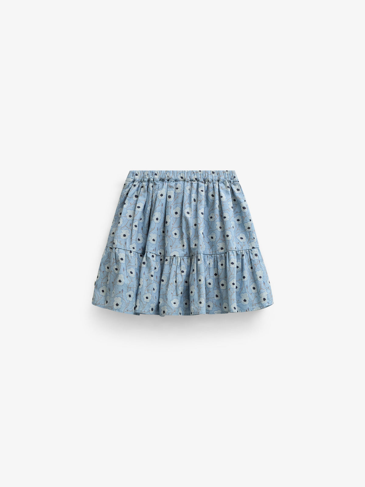 Floral Cotton Skirt - Kids - Blue/Brown | 101431 Nova