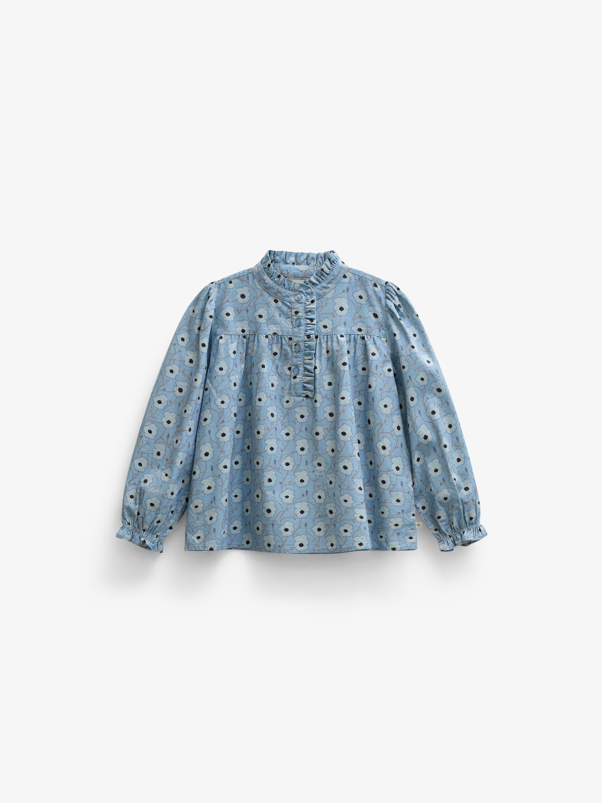 Floral Cotton Blouse - Tween - Blue/Brown | 101436 Nova