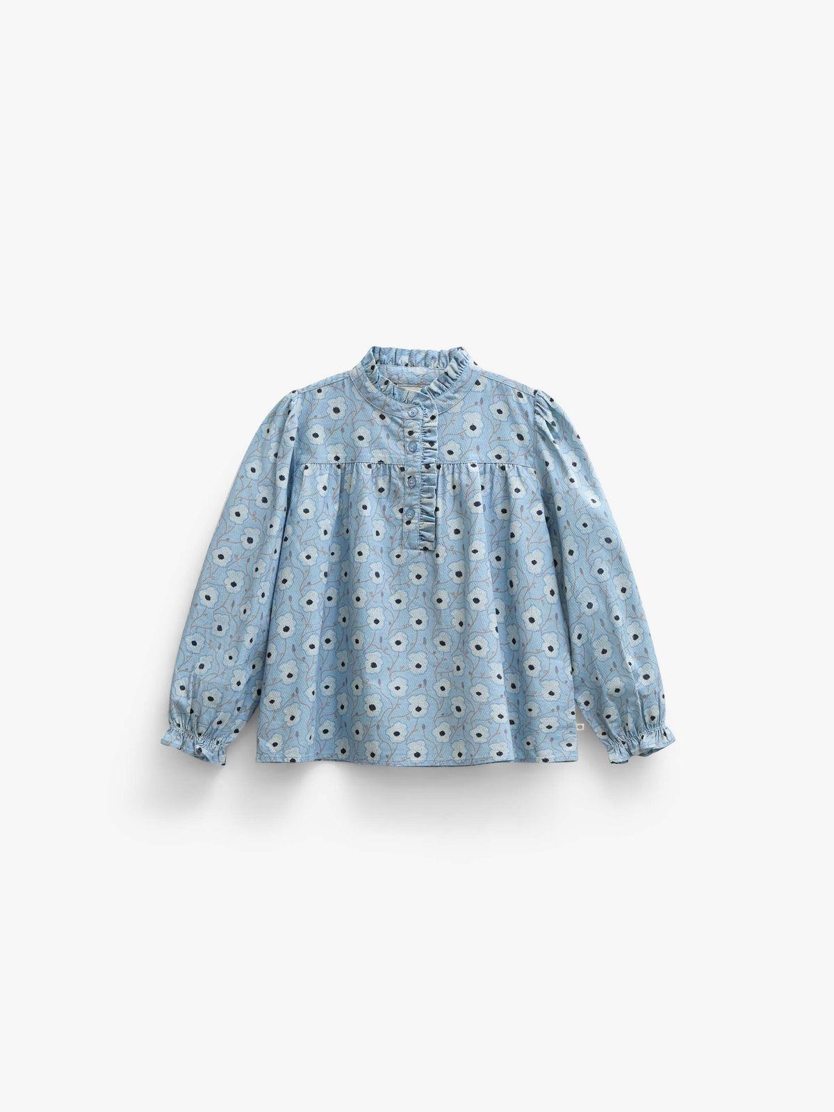 Floral Cotton Blouse - Tween - Blue/Brown | 101436 Nova