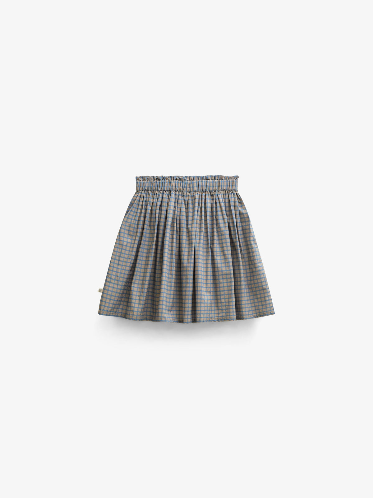 Frill Pocket Poplin Skirt - Kids - Blue Check | 101445 Julia