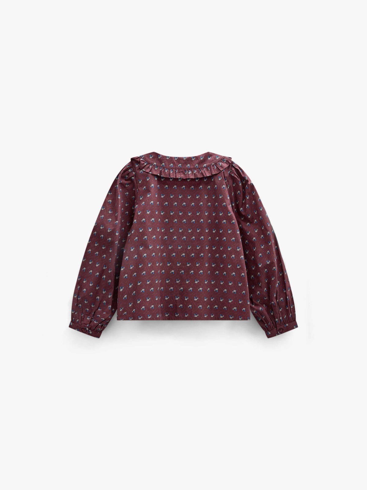 Frill Collar Poplin Blouse - Kids - Bordeaux Flowerprint | 101453 Julia